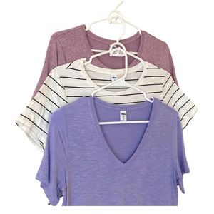 BUNDLE of 3 Old Navy Tops in Lilac, Lavender, Stripes - great with leggings